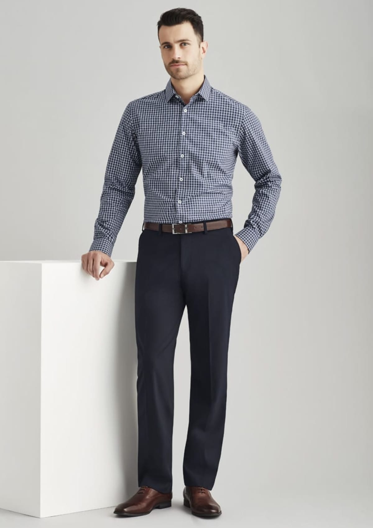 Mens Comfort Wool Stretch Flat Front Pant