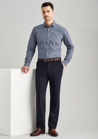 Mens Comfort Wool Stretch Flat Front Pant