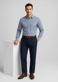Mens Comfort Wool Stretch Flat Front Pant