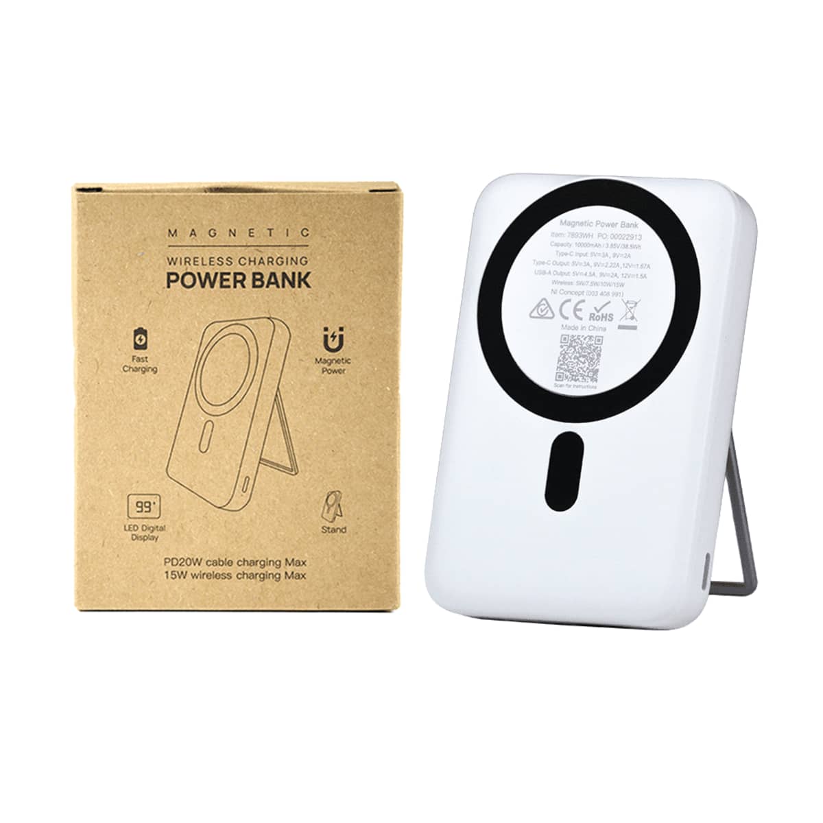 Magnetic Power Bank w/ Phone Stand 10000 mAh
