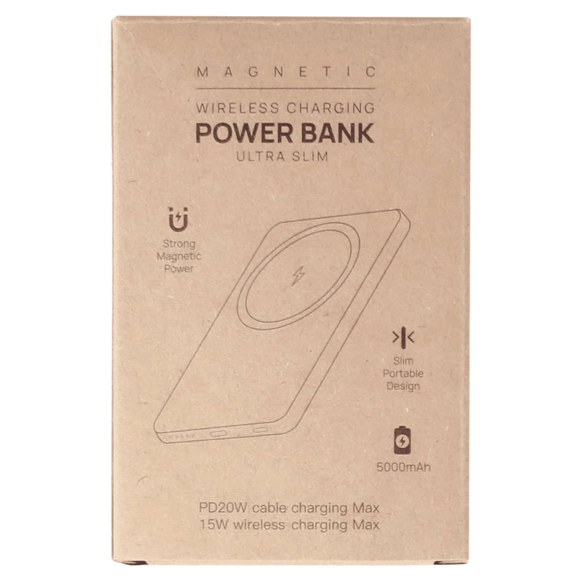 Slim Metal Magnetic Power Bank 5000 mAh