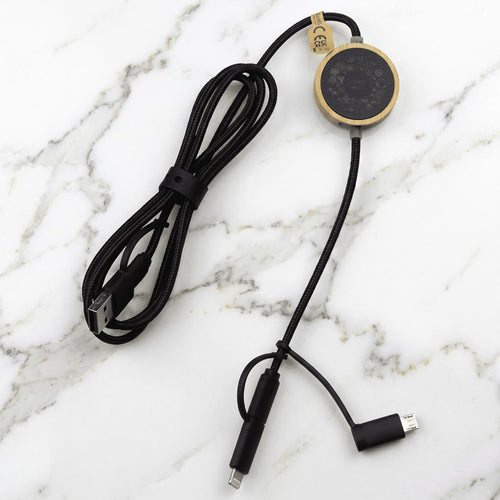 120cm Recycled 6-In-1 Data Transfer Cable w/ Micro Adaptor
