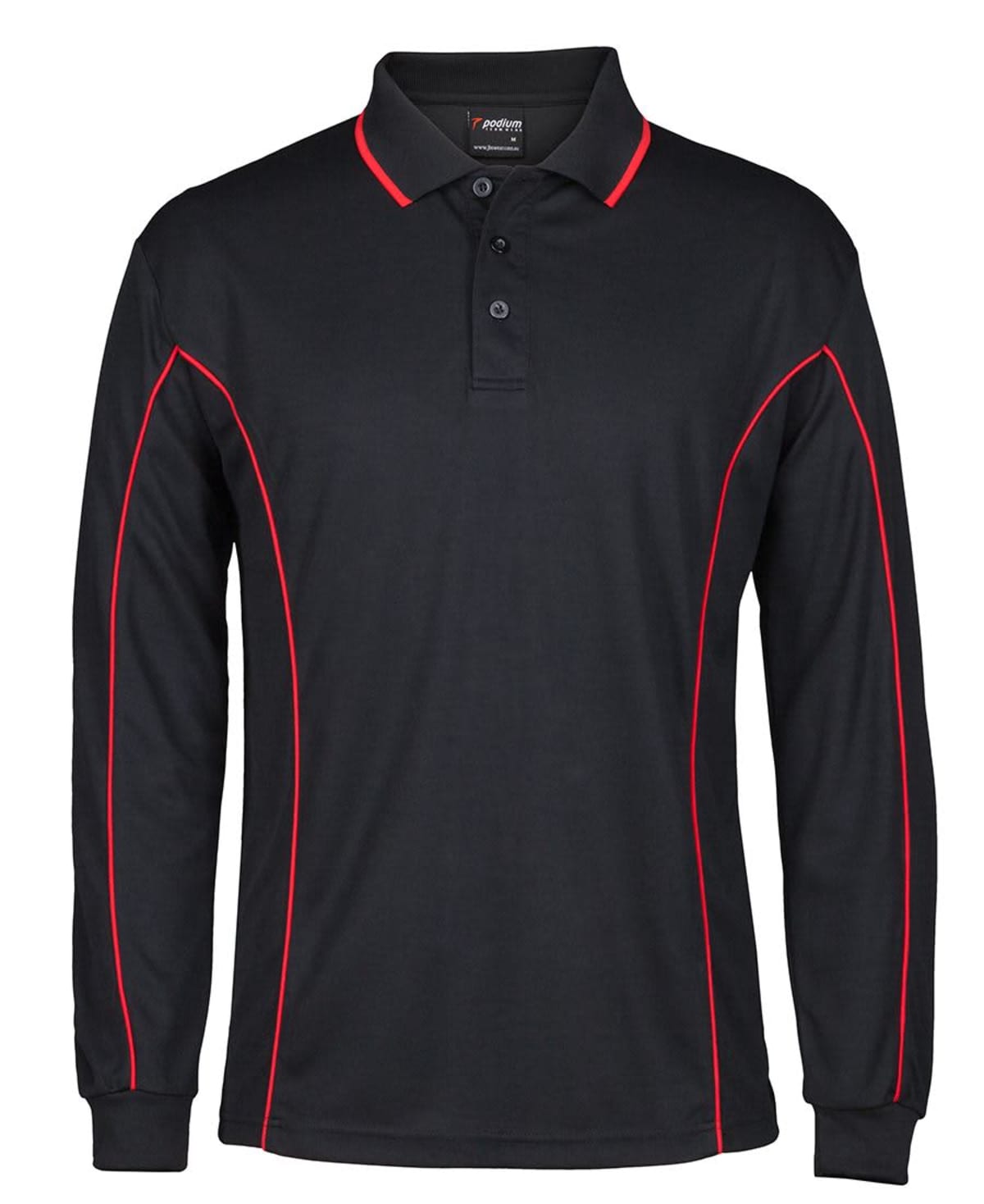 PODIUM L/S PIPING POLO