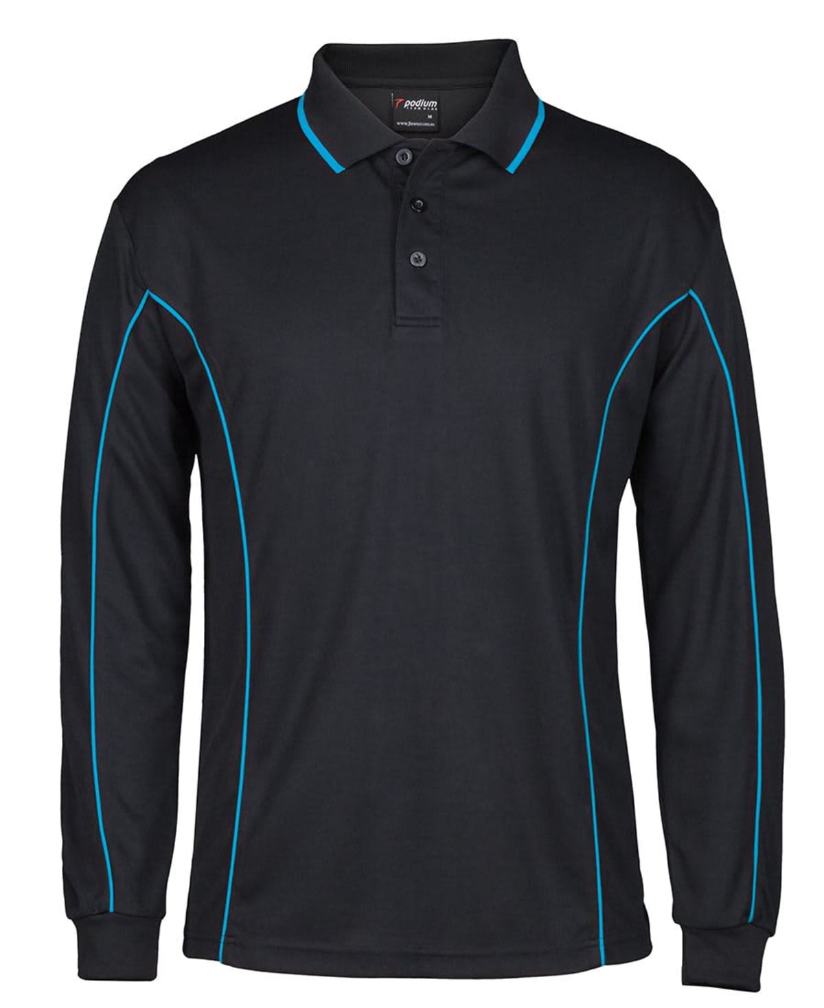 PODIUM L/S PIPING POLO