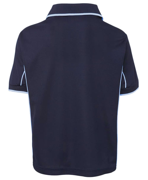 Podium Kids S/S Piping Polo Navy/White
