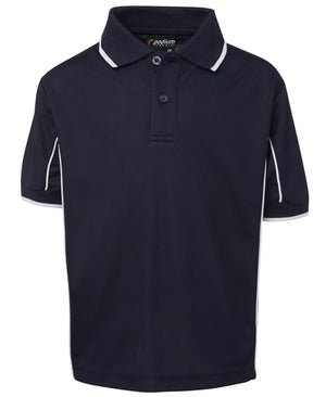 Podium Kids S/S Piping Polo Navy/White