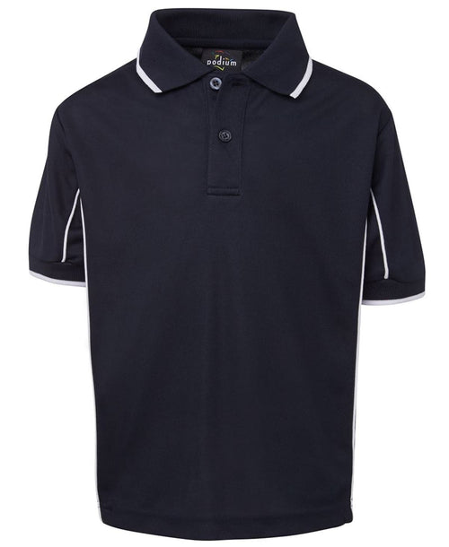 PODIUM KIDS S/S PIPING POLO NAVY/WHITE-