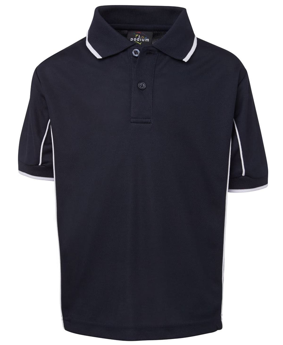 PODIUM KIDS S/S PIPING POLO NAVY/WHITE-