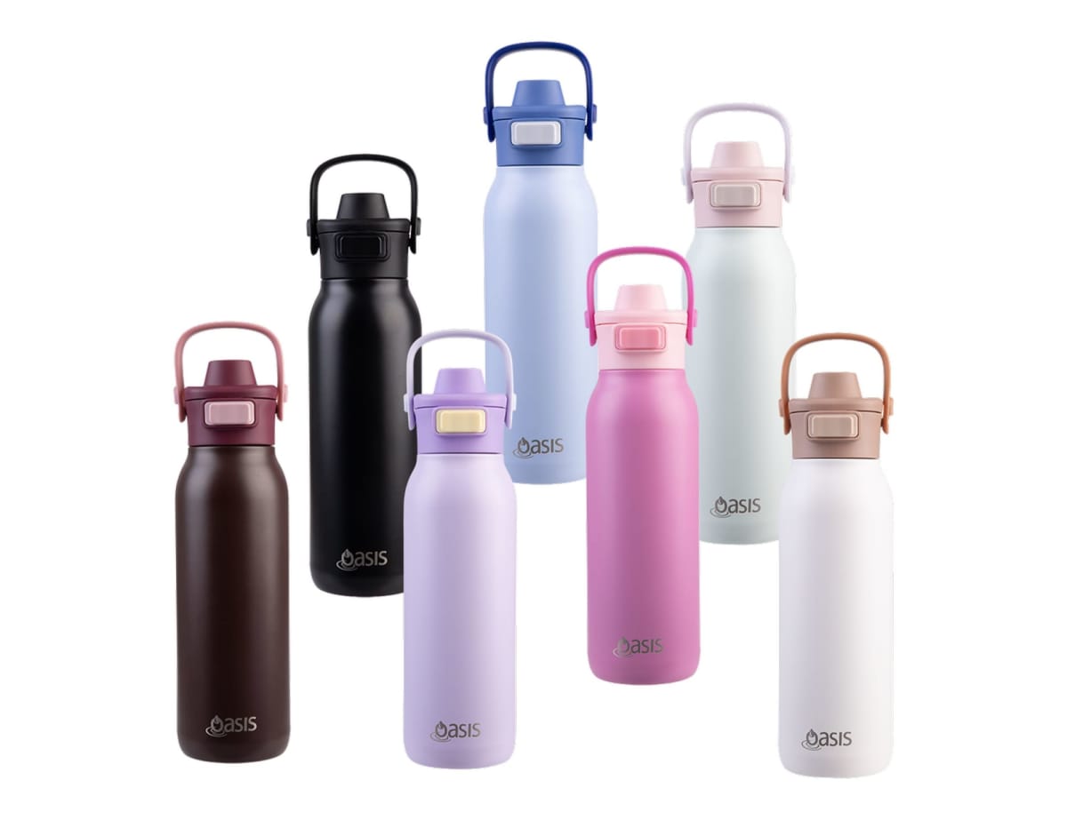 Oasis Ceramic Lined S/S D/Wall Ins. 'Verso' Drink Bottle W/ Dual Spout 750ml