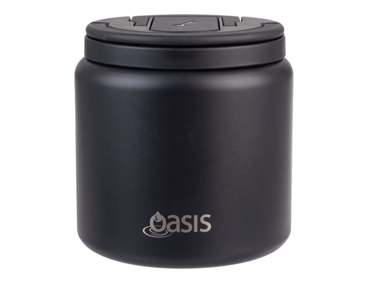 Oasis S/S D/Wall Ins. Food Flask W/ Quick Release Lid & Spork 700ml