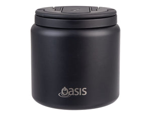 Oasis S/S D/Wall Ins. Food Flask W/ Quick Release Lid & Spork 700ml