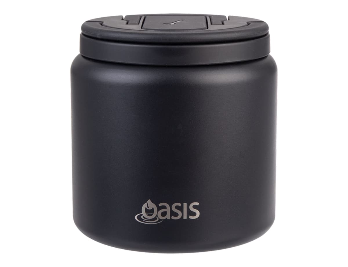 Oasis S/S D/Wall Ins. Food Flask W/ Quick Release Lid & Spork 700ml