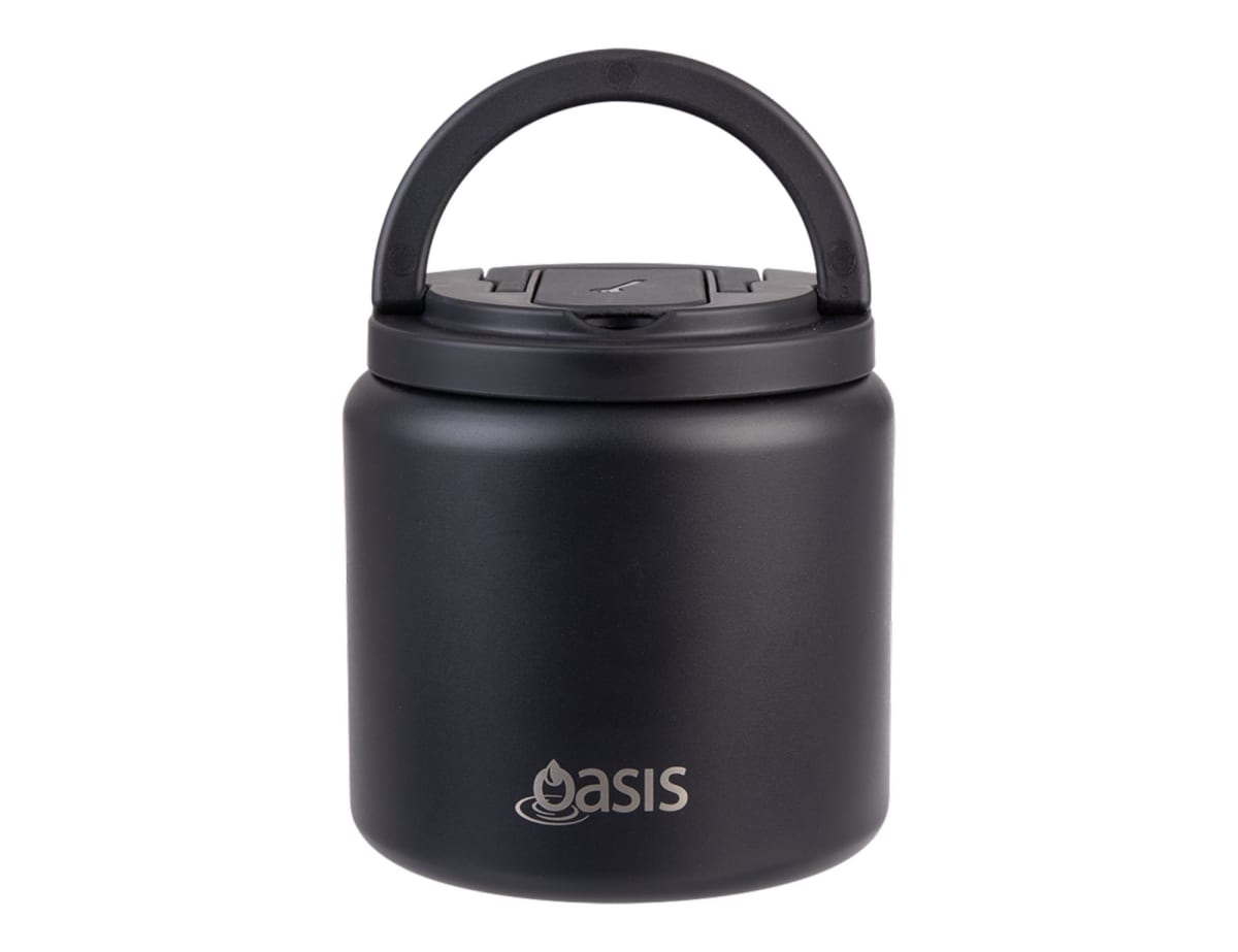 Oasis S/S D/Wall Ins. Food Flask W/ Quick Release Lid & Spork 700ml