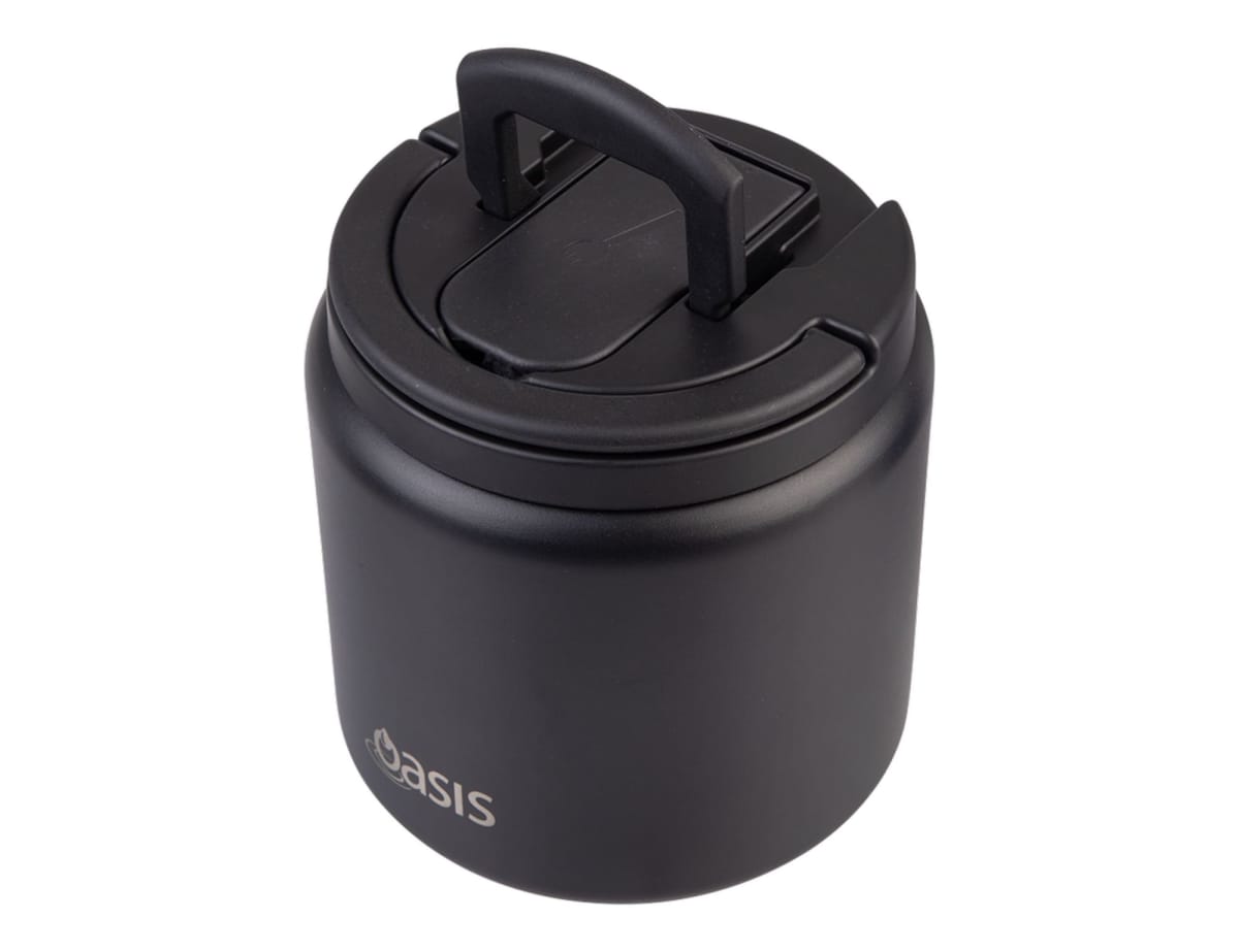 Oasis S/S D/Wall Ins. Food Flask W/ Quick Release Lid & Spork 700ml