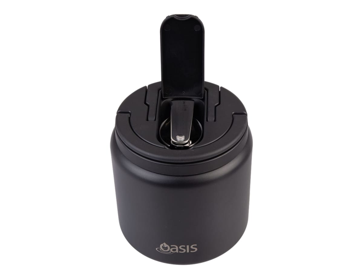 Oasis S/S D/Wall Ins. Food Flask W/ Quick Release Lid & Spork 700ml