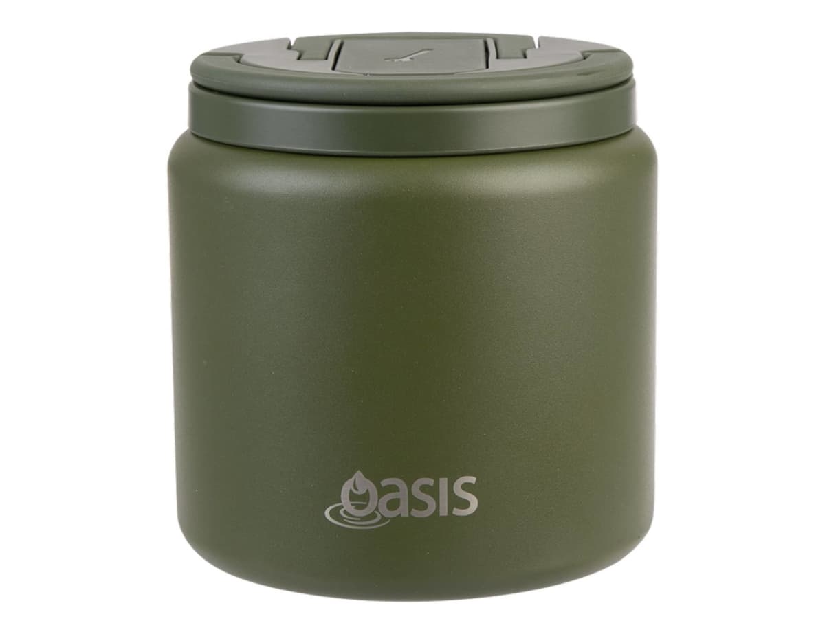 Oasis S/S D/Wall Ins. Food Flask W/ Quick Release Lid & Spork 700ml