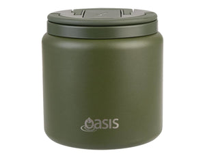 Oasis S/S D/Wall Ins. Food Flask W/ Quick Release Lid & Spork 700ml