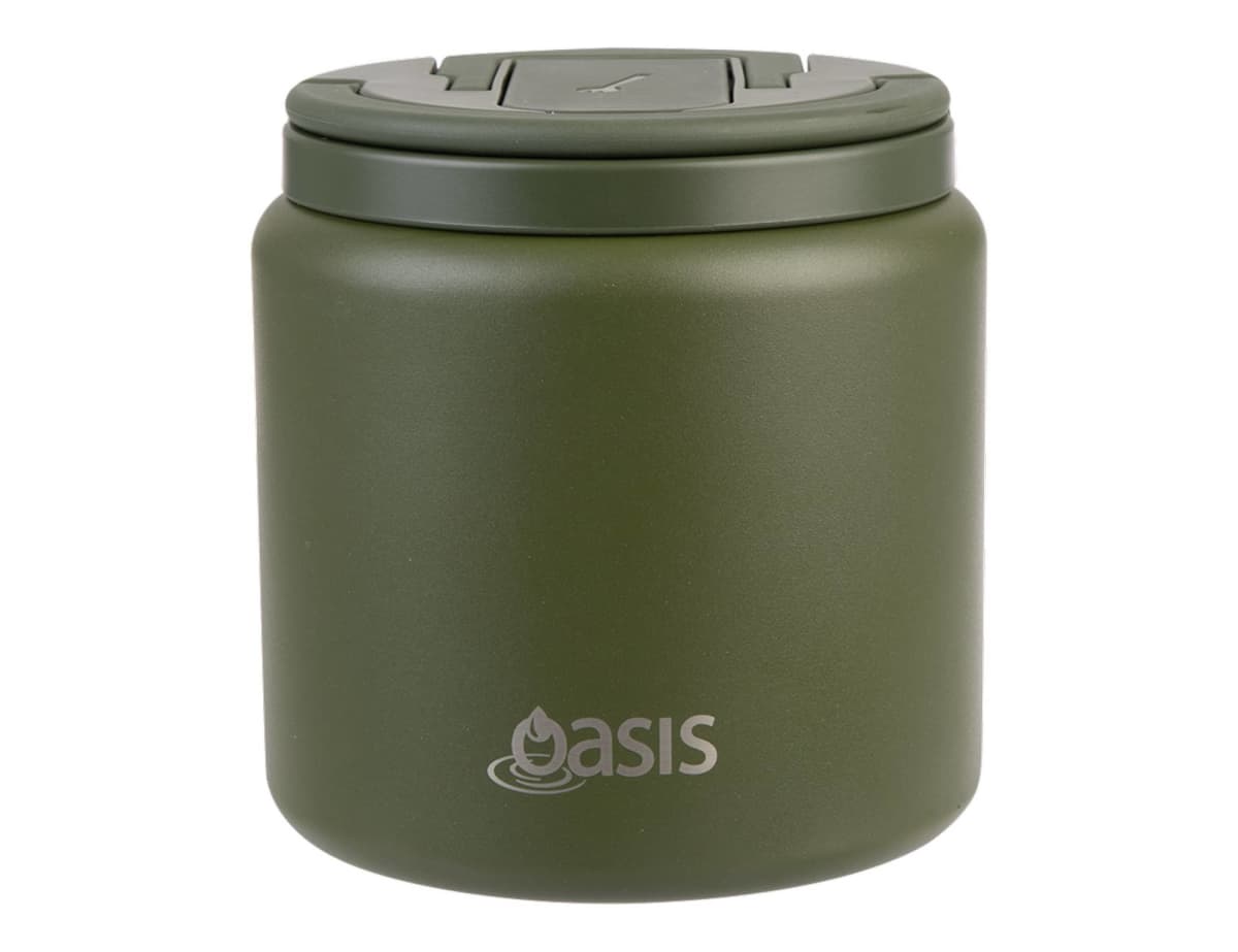 Oasis S/S D/Wall Ins. Food Flask W/ Quick Release Lid & Spork 700ml
