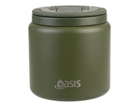 Oasis S/S D/Wall Ins. Food Flask W/ Quick Release Lid & Spork 700ml