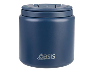 Oasis S/S D/Wall Ins. Food Flask W/ Quick Release Lid & Spork 700ml