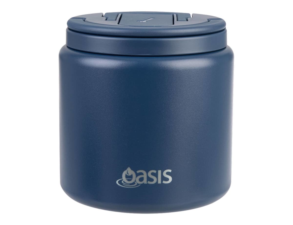 Oasis S/S D/Wall Ins. Food Flask W/ Quick Release Lid & Spork 700ml