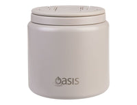 Oasis S/S D/Wall Ins. Food Flask W/ Quick Release Lid & Spork 700ml