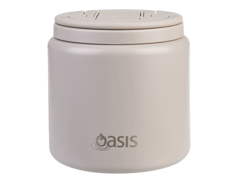Oasis S/S D/Wall Ins. Food Flask W/ Quick Release Lid & Spork 700ml