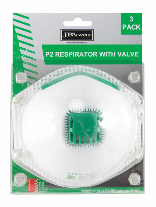 JB's Blister (3 Pc) P2 Respirator With Valve