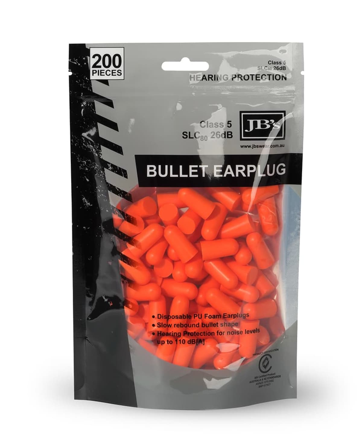 JB's Bullet Shaped Earplug (200 Pieces)