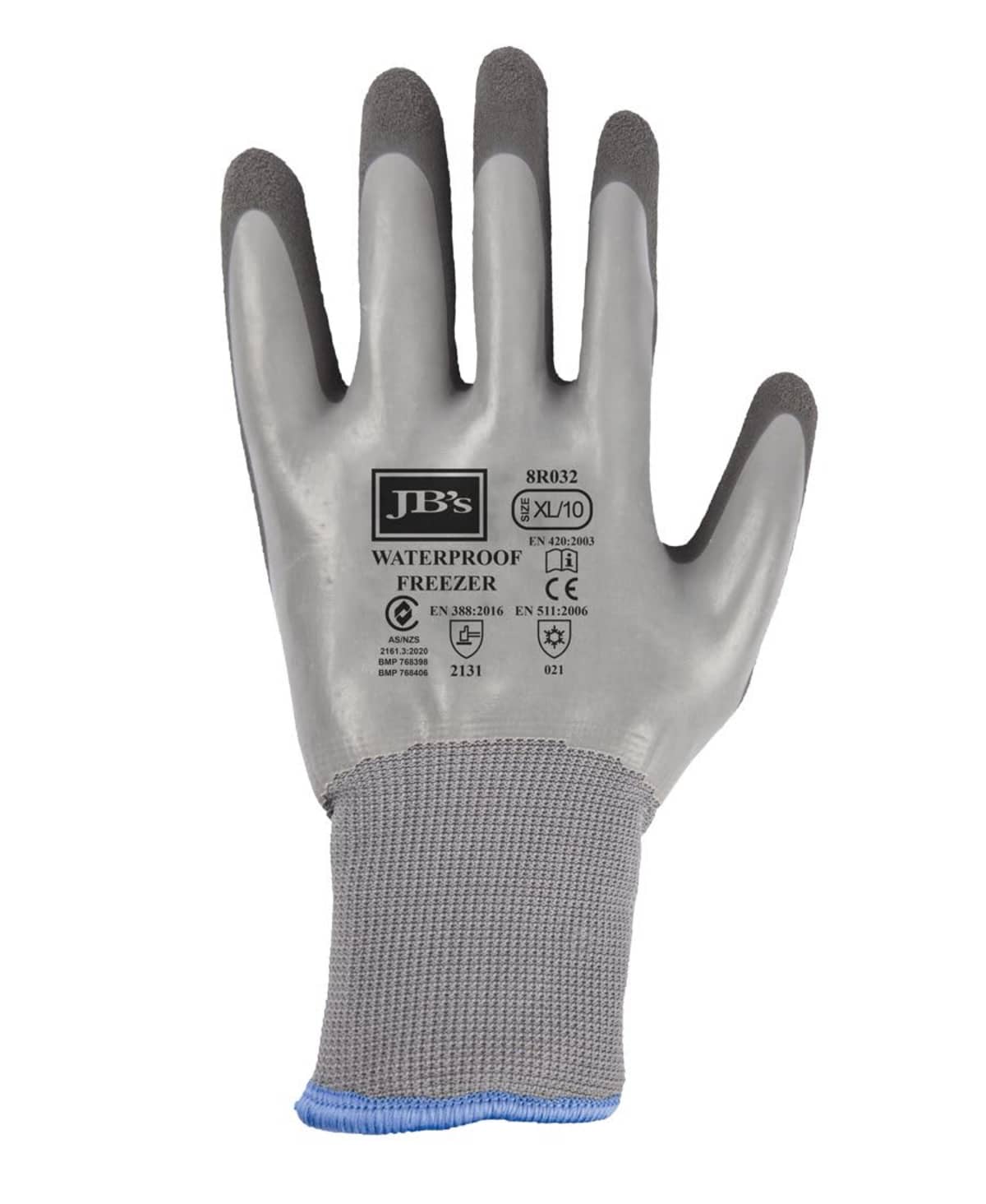 JB's W/Proof Latex Coat Freezer Glove 5 Pk Grey/Char