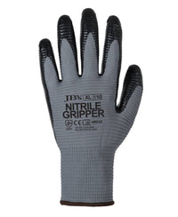 JB's Nitrile Gripper Glove (12 Pk) Grey/Black