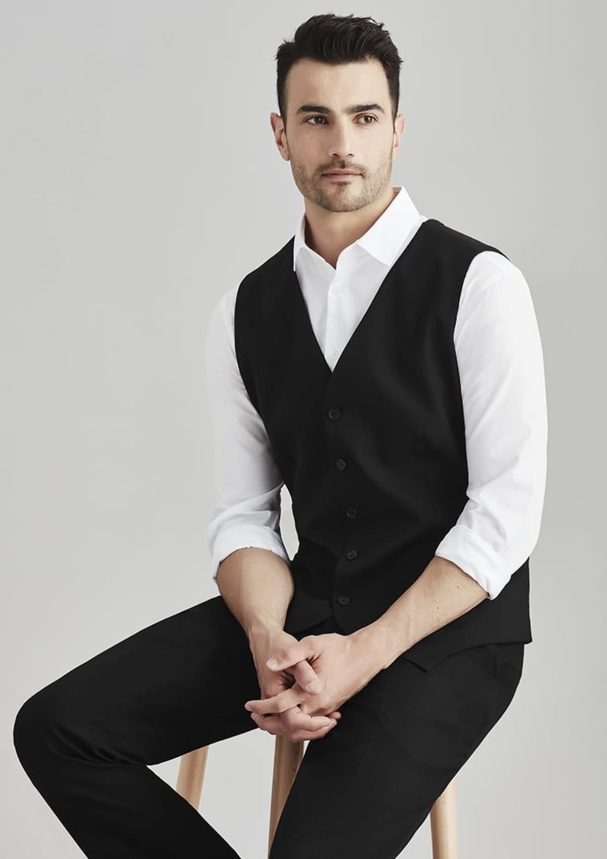 Comfort Wool Stretch Mens Peaked Vest