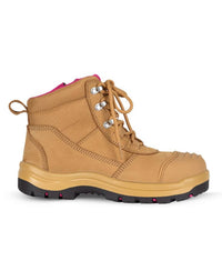 JB's Ladies Atrax Zip Safety Boot Wheat/Pink