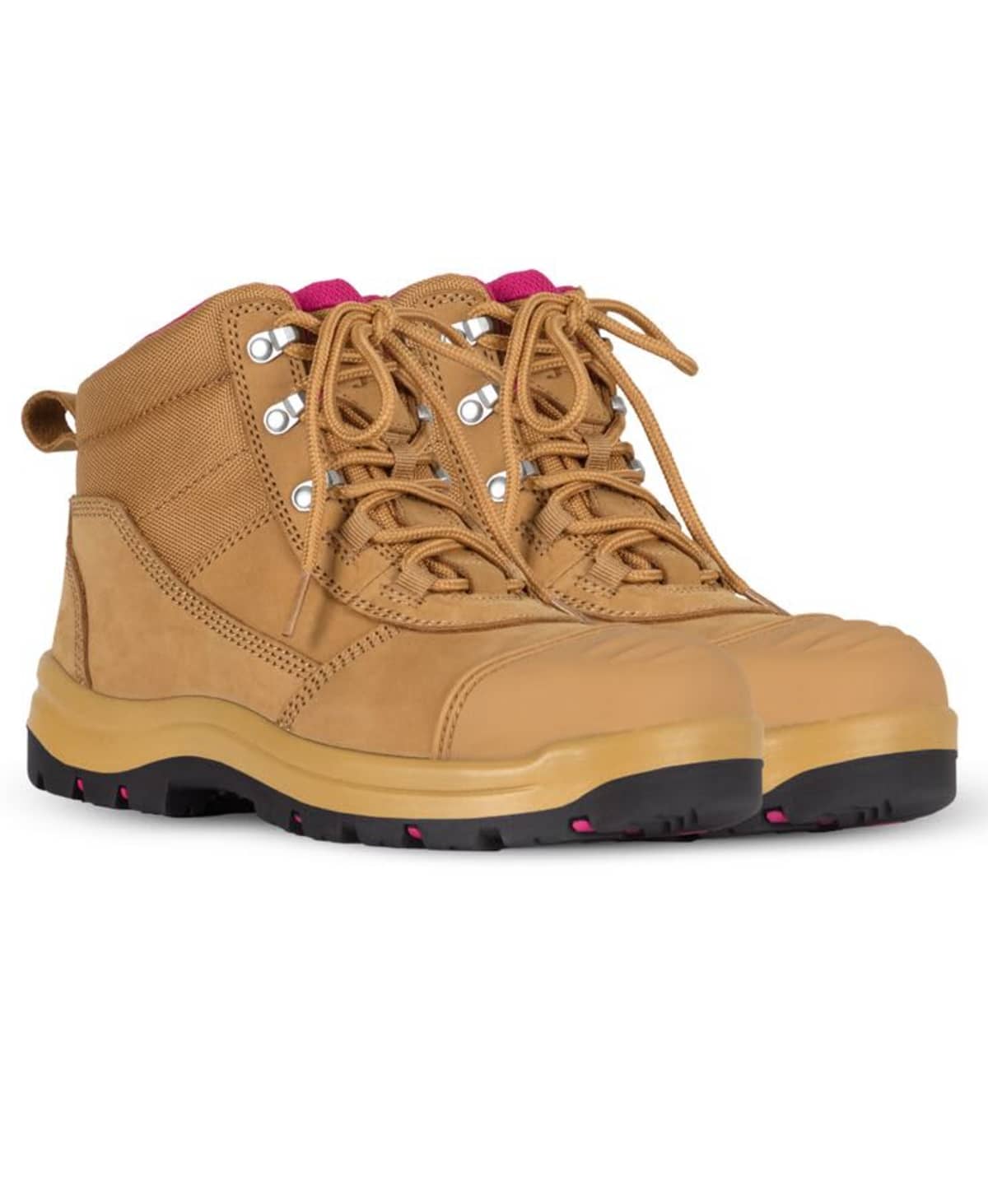 JB's Ladies Atrax Zip Safety Boot Wheat/Pink