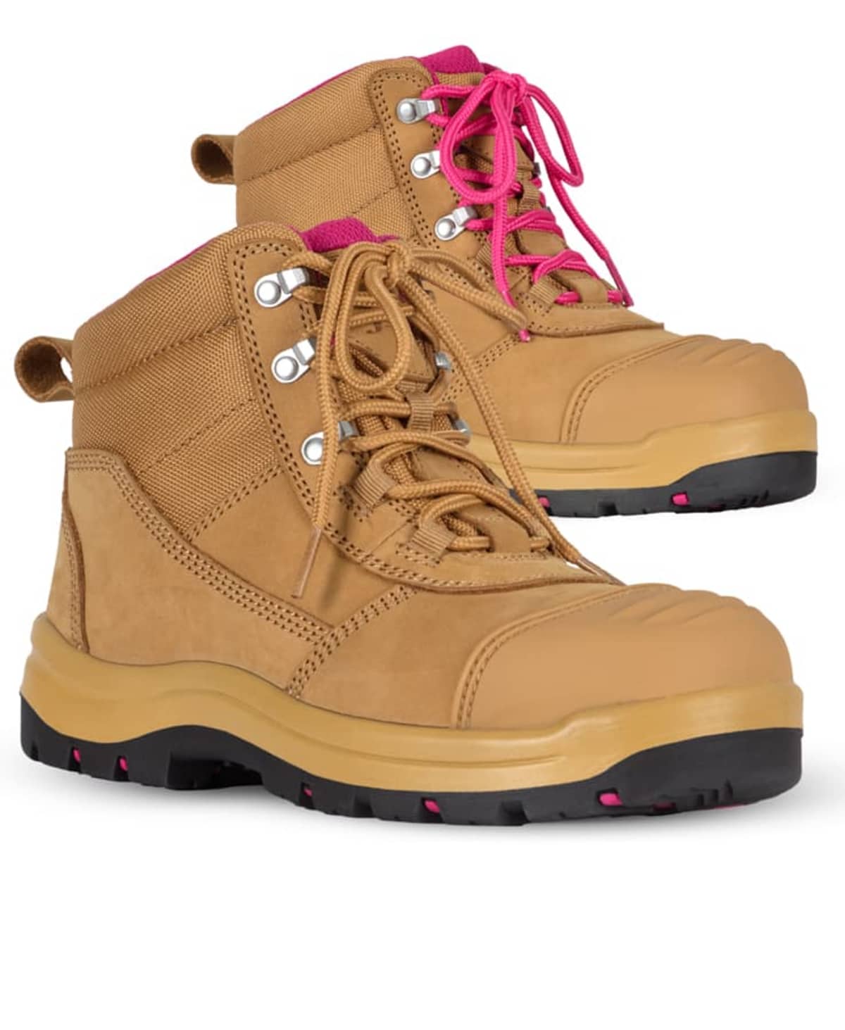 JB's Ladies Atrax Zip Safety Boot Wheat/Pink