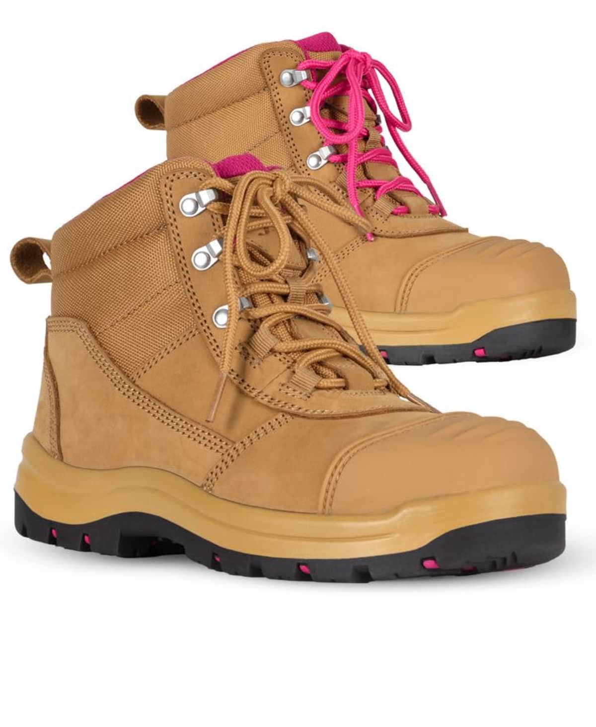 JB's Ladies Atrax Zip Safety Boot Wheat/Pink