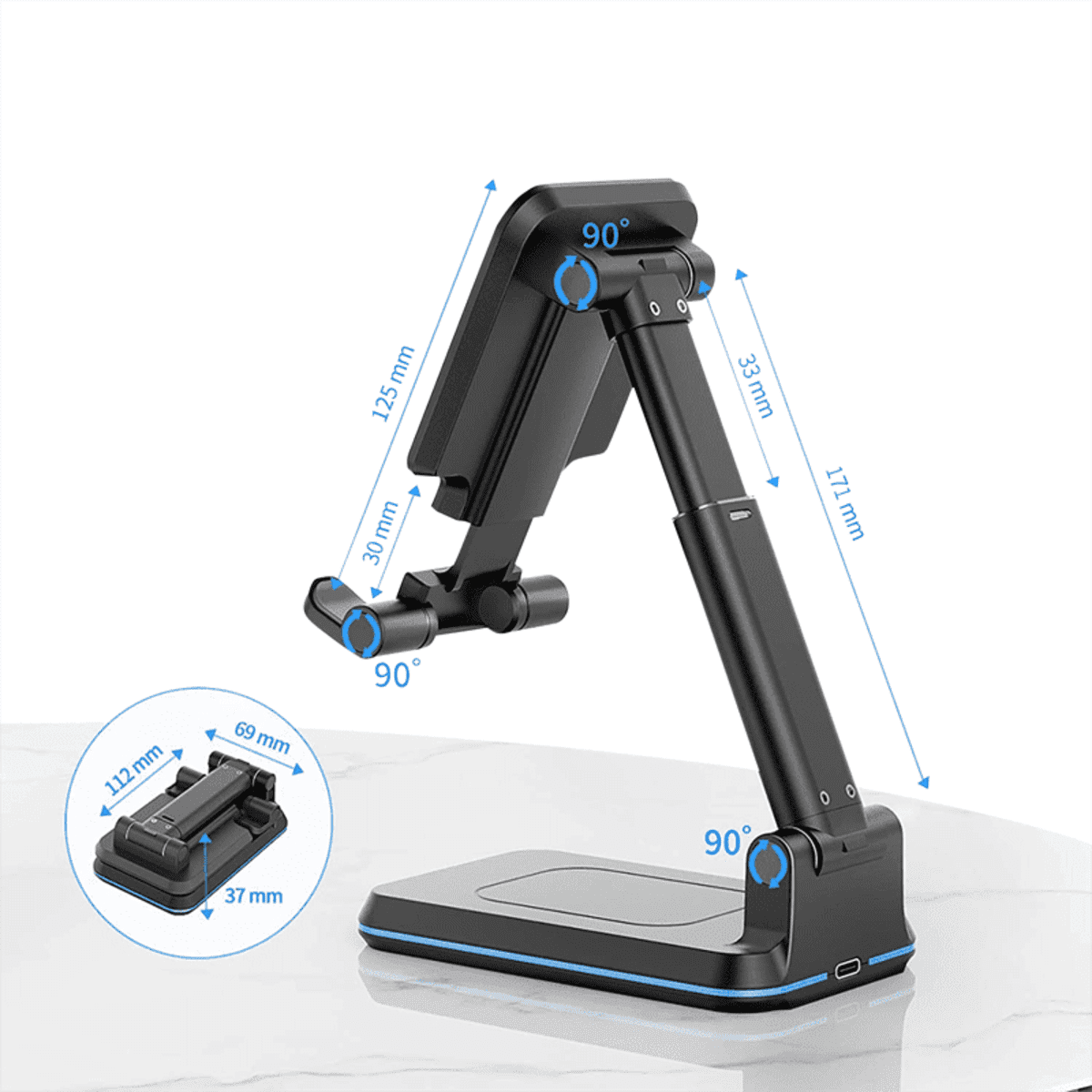 Vulcan-Q Foldable Wireless Charge Stand