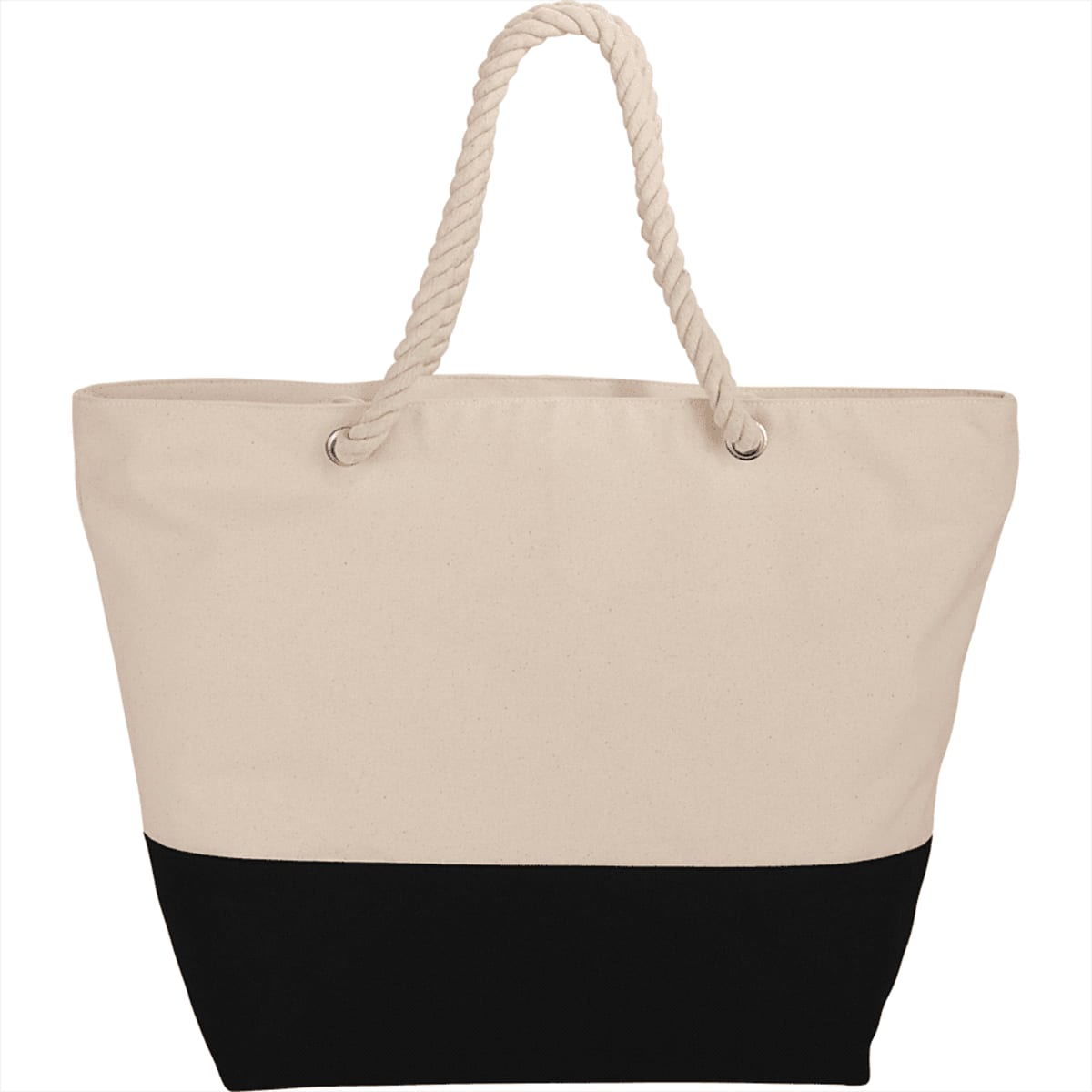 Zippered 12oz Cotton Canvas Rope Tote