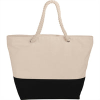 Zippered 12oz Cotton Canvas Rope Tote