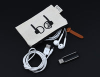 Calico Earphone Pouch 8.5cm x 13cm
