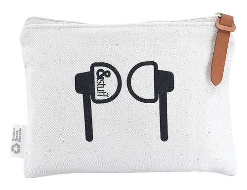 Calico Earphone Pouch 12.5cm x 17cm
