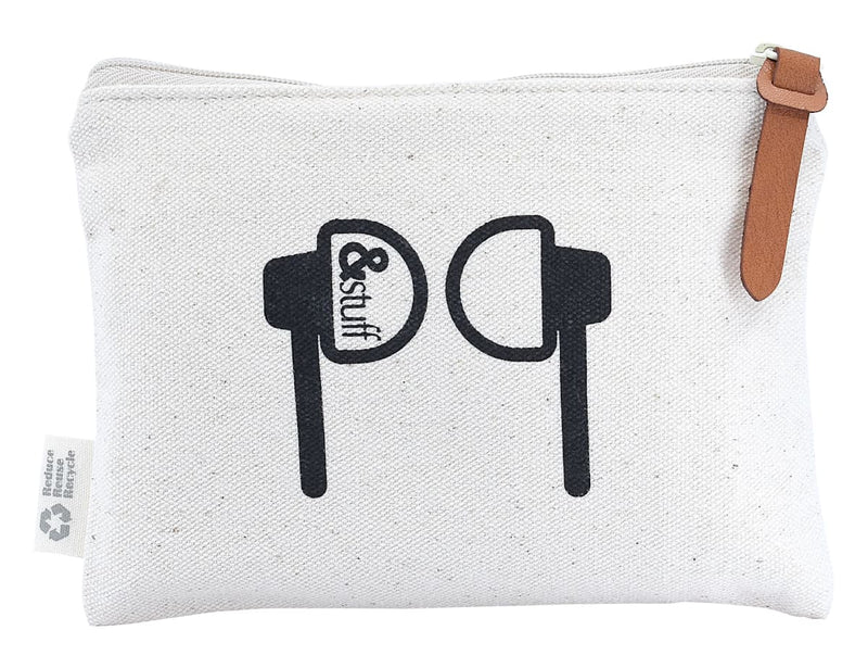 Calico Earphone Pouch 12.5cm x 17cm