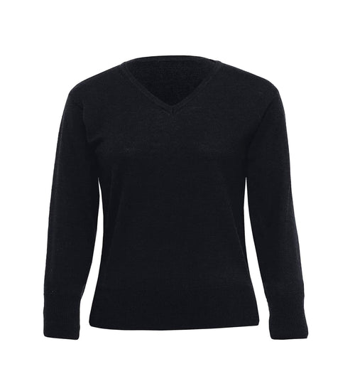 Merino Detailed Vee Pullover - Womens
