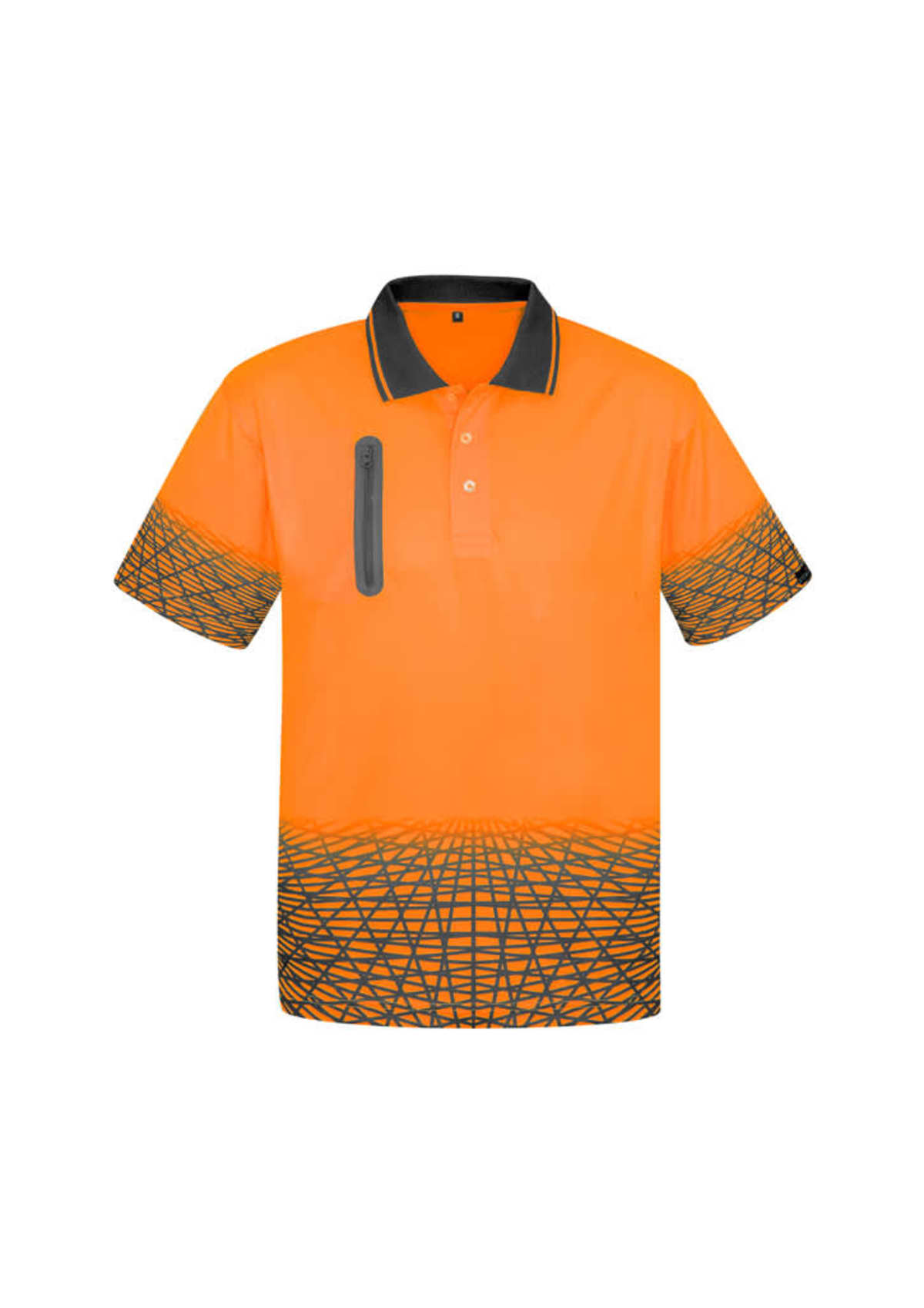 Mens Hi Vis Tracks Short Sleeve Polo