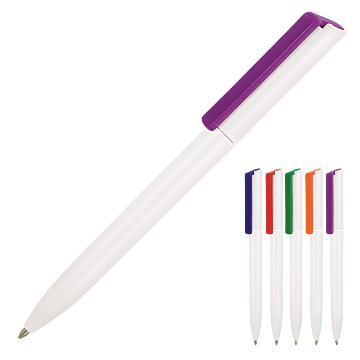 Plastic Pen Ballpoint White Minimalist