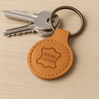 London Recycled Leather Keyring