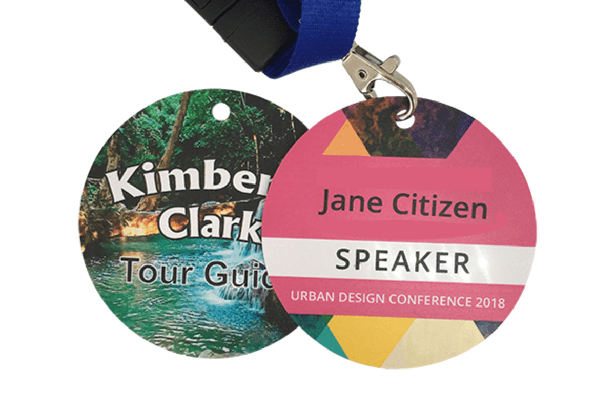 Thick Circle 75mm Matt Name Tags with Hole