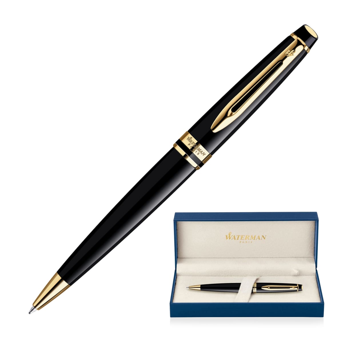 Metal Pen Ballpoint Waterman Expert - Lacquer Black GT