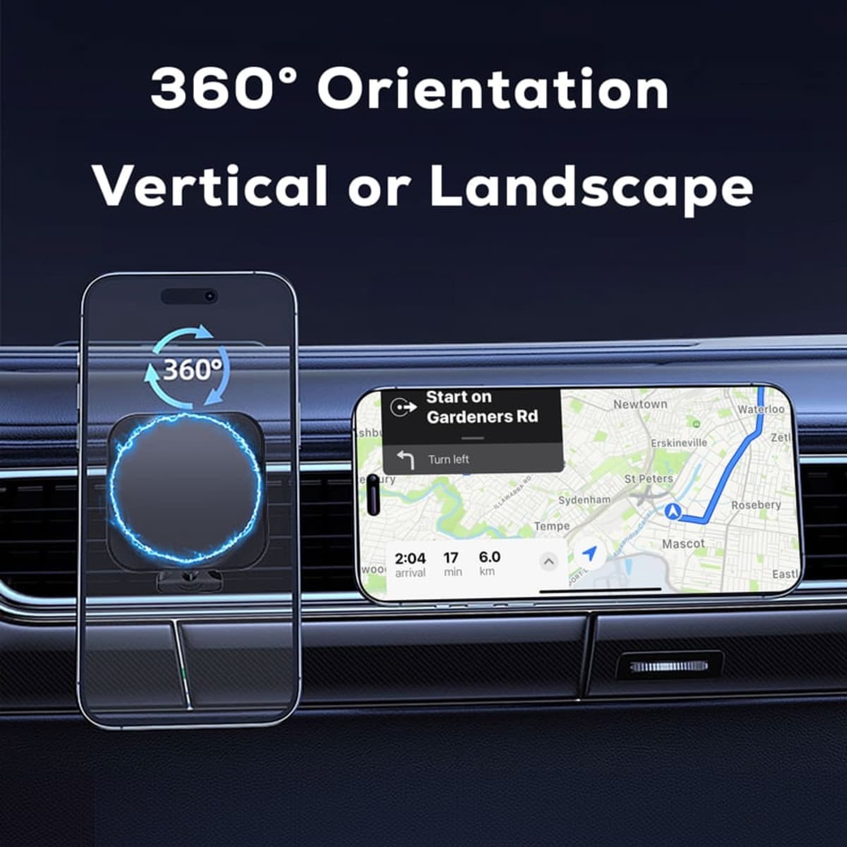 Sutton 15W Magnetic Wireless Car Charger
