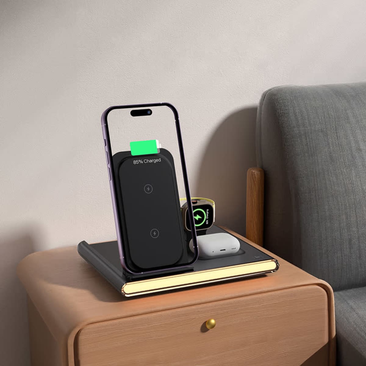Haines 15W 3n1 Magnetic Wireless Charger & USB Adaptor